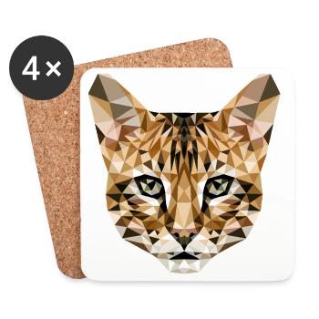 Savannah Cat Cat Mom Cute Serval Leopard Cats - Coasters (set of 4) - white - Front