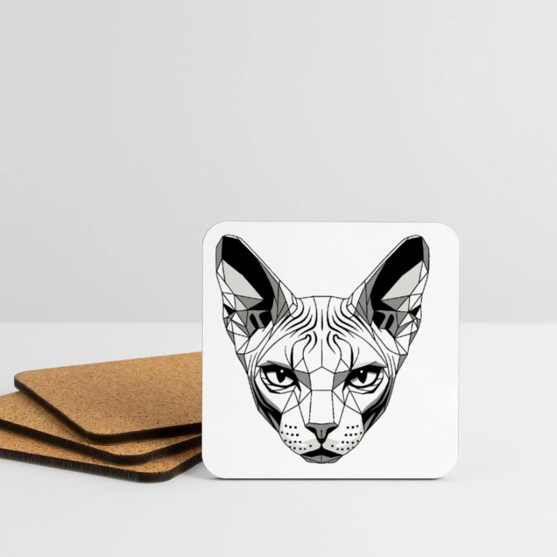 Sphynx Chat Sphynx Chat Chat Canadien Sphinx mignon Dessous de verre (lot de 4)