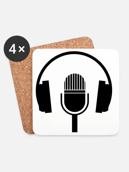 Headphones Headphones Microphone - Coasters (set of 4) - white