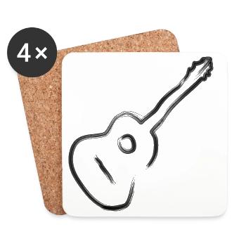 Don du guitariste guitariste - Dessous de verre (lot de 4) - blanc - Devant