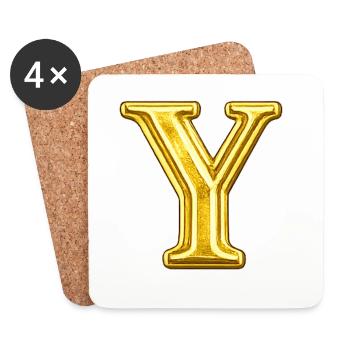 Golden Y Ornament - Coasters (set of 4) - white - Front