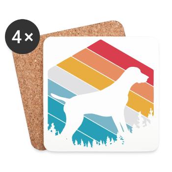 German Pointer Dog German Shorthair - Coasters (set of 4) - white - Front