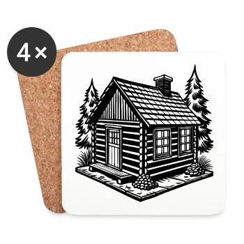 Log cabin - Coasters (set of 4) - white - Front