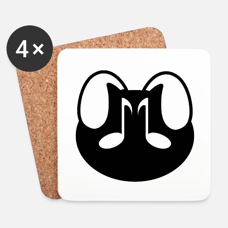 Plüsch: Melidy (Kopf) - Untersetzer (4er-Set) - Weiß