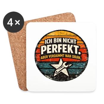 Nicht perfekt, aber nah dran - Untersetzer (4er-Set) - Weiß - Vorne