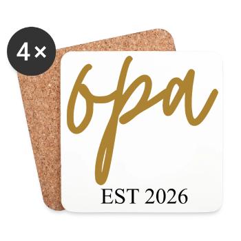 Opa est 2026 - Untersetzer (4er-Set) - Weiß - Vorne