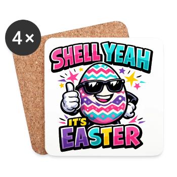 Hell Yeah It's Easter - Untersetzer (4er-Set) - Weiß - Vorne