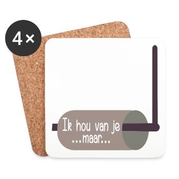 Papier toilette pour la relation familiale - Dessous de verre (lot de 4) - blanc - Devant