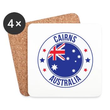 Cairns Australia Emblem-Abzeichen - Untersetzer (4er-Set) - Weiß - Vorne