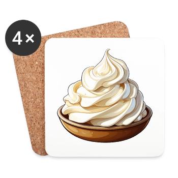 crème fouettée - Dessous de verre (lot de 4) - blanc - Devant