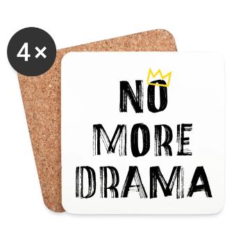 No More Drama – Clear Typography Saying - Coasters (set of 4) - white - Front