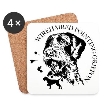 Wirehaired Pointing Griffon Jagdhunde Wilsigns  - Untersetzer (4er-Set) - Weiß - Vorne