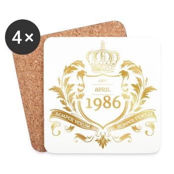 40e anniversaire Semper Verum - Fondé en 04/1986 - Dessous de verre (lot de 4) - blanc - Devant