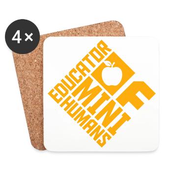 Éducatrice de petits humains Enseignante des enfants drôles - Dessous de verre (lot de 4) - blanc - Devant