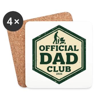 Official Dad Club 2026 Stolzer Vater Papa - Untersetzer (4er-Set) - Weiß - Vorne