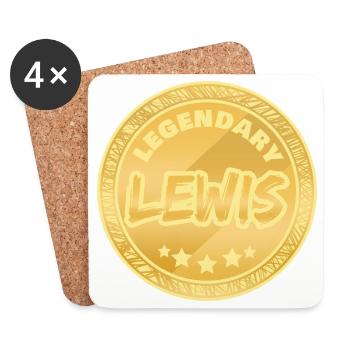 Cadeau pour Lewis - Dessous de verre (lot de 4) - blanc - Devant