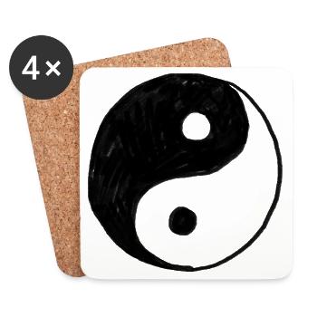 Yin Yang Symbol - Hand drawn Illustration - Untersetzer (4er-Set) - Weiß - Vorne