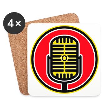Retro Microphone Badge - Coasters (set of 4) - white - Front