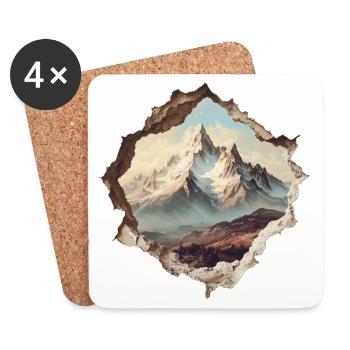 Hiking in the mountains - Coasters (set of 4) - white - Front