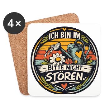 I'm in the Garden: Do Not Disturb - Coasters (set of 4) - white - Front