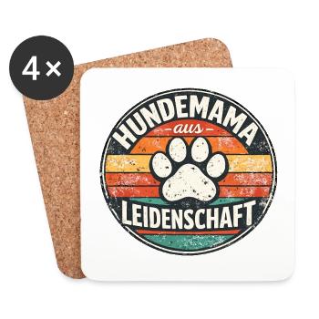 Hundemama aus Leidenschaft - Untersetzer (4er-Set) - Weiß - Vorne