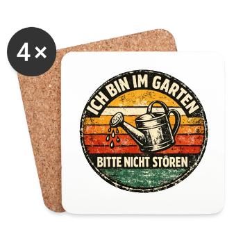 Garden Tranquility Please Do Not Disturb Retro - Coasters (set of 4) - white - Front