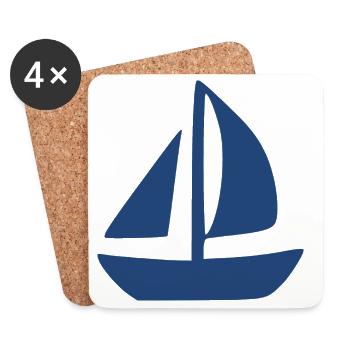 Voilier Voilier Cadeau de Voile - Dessous de verre (lot de 4) - blanc - Devant