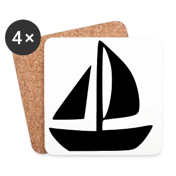 Voilier Voilier Cadeau de Voile - Dessous de verre (lot de 4) - blanc - Devant