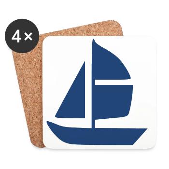 Voilier Voilier Cadeau de Voile - Dessous de verre (lot de 4) - blanc - Devant
