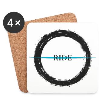 Urban Cycling - Road Art - Coasters (set of 4) - white - Front