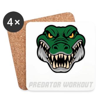 Crocodile Workout – Hard Training & Combat Sports  - Coasters (set of 4) - white - Front