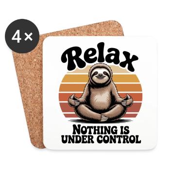 Relax Nothing Is Under Control Vintage Sloth - Coasters (set of 4) - white - Front
