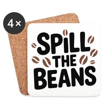 Spill the Beans Coffee Tee - Coasters (set of 4) - white - Front