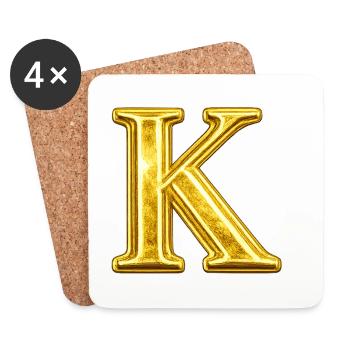 K Golden Monogram - Coasters (set of 4) - white - Front