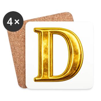 Gold D Monogram - Coasters (set of 4) - white - Front