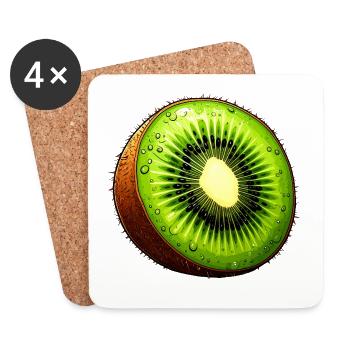 Kiwi - Untersetzer (4er-Set) - Weiß - Vorne