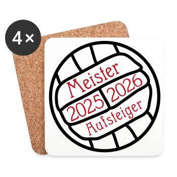 Champion and promoted team 2025/2026 - Coasters (set of 4) - white - Front