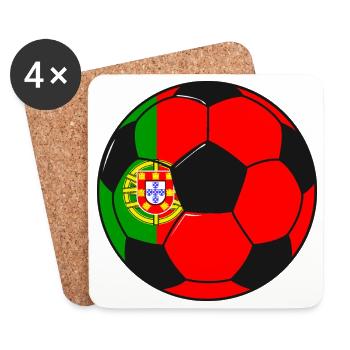 Équipe de football du Portugal - Dessous de verre (lot de 4) - blanc - Devant
