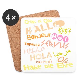 Hello International - Untersetzer (4er-Set) - Weiß - Vorne