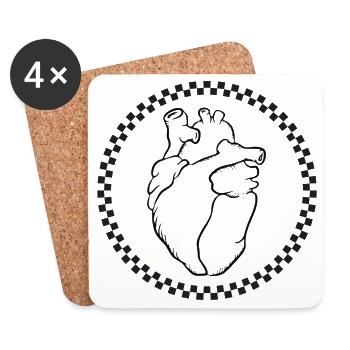 SKA.HEART - Untersetzer (4er-Set) - Weiß - Vorne