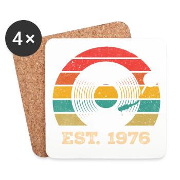 Vintage 1976 - Untersetzer (4er-Set) - Weiß - Vorne
