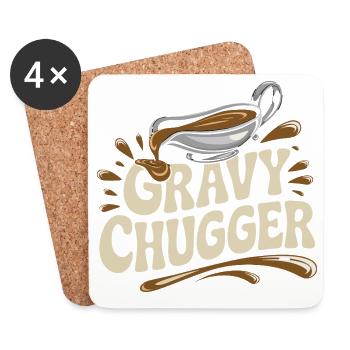 Gravy Chugger Funny Food Humor Design - Coasters (set of 4) - white - Front