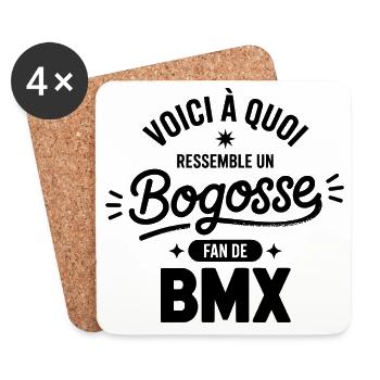 BMX Bogosse Sports Fan BMX Radfahrrad - Untersetzer (4er-Set) - Weiß - Vorne