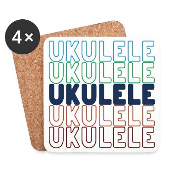 Ukulele typography - Coasters (set of 4) - white - Front