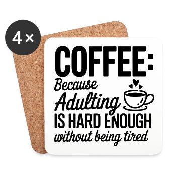 Coffee Focus: Everyday Sprint - Coasters (set of 4) - white - Front