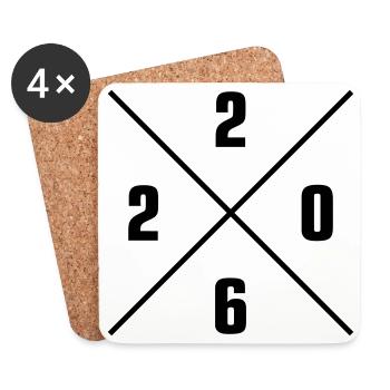 2026 year - Coasters (set of 4) - white - Front