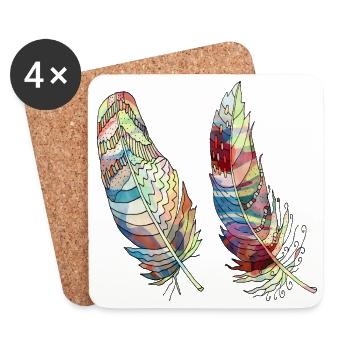 Stylo - Dessous de verre (lot de 4) - blanc - Devant