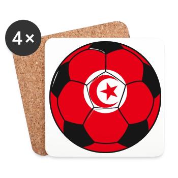 Football_team_Tunisia - Dessous de verre (lot de 4) - blanc - Devant