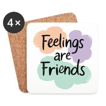 Feelings are Friends Mental Health Statement - Untersetzer (4er-Set) - Weiß - Vorne