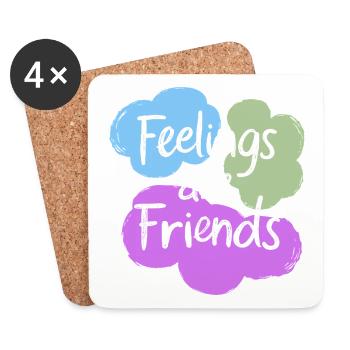 Feelings are Friends Mental Health Statement - Untersetzer (4er-Set) - Weiß - Vorne
